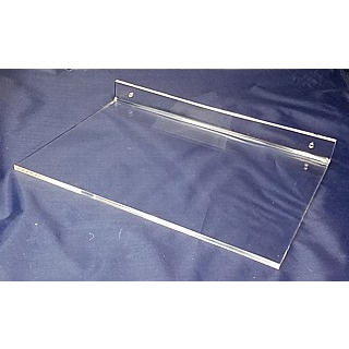 Clear Acrylic Wallmount Shelf for Mounting with Screws to Drywall or Other Flat Surface