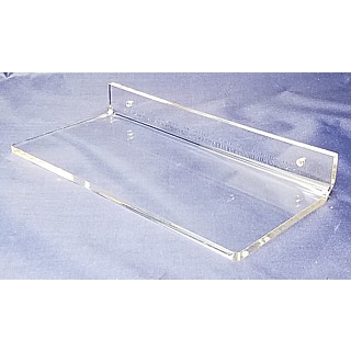 Clear Acrylic Wallmount Shelf for Mounting with Screws to Drywall or Other Flat Surface