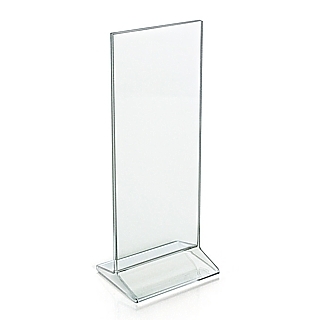 Upright 2-Sided Bottom Loading Display Frames in Acrylic, Plexiglas, Plexiglass, Lucite, Plastic