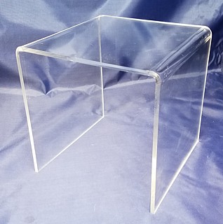 3/8 thick Clear Acrylic Square U Riser in Plexi or Lucite