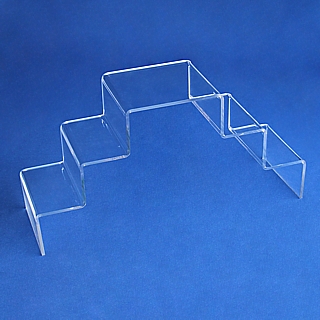 Clear Acrylic 5 Step Double StairStep Platform Riser