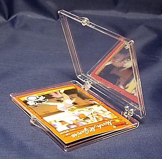 Clear Molded Styrene Plastic 2 Piece Hinged Trading Card or Sports Card Box Container