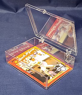 Clear Molded Styrene Plastic 2 Piece Hinged Trading Card or Sports Card Box Container