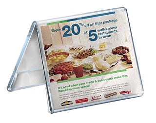 Clear Acrylic 2 Sided Tent Style Photo Frame or Sign Holder