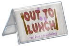 Plexiglas, acrylic and plastic tent frames, table tents, signholders, plexi, plexiglass, lucite