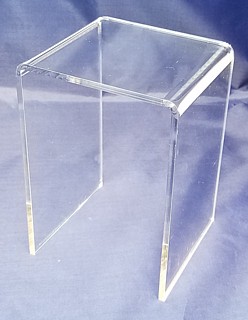 Clear Acrylic Tall Square U Riser in Plexi or Lucite