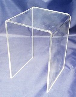 Clear Acrylic Tall Square U Riser in Plexi or Lucite