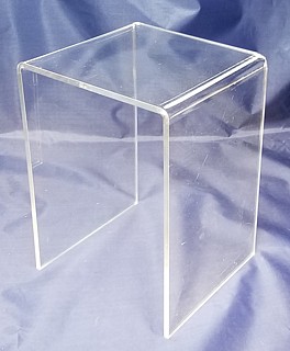 Clear Acrylic Tall Square U Riser in Plexi or Lucite