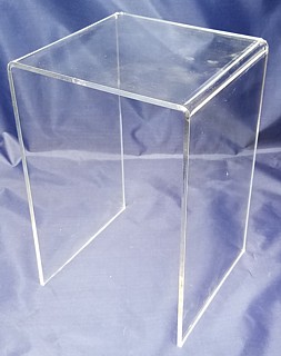 Clear Acrylic Tall Square U Riser in Plexi or Lucite