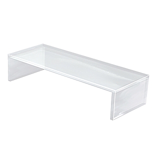 Clear 1/2 Inch Acrylic Wide Rectangular U Risers and Plexi Pedestals