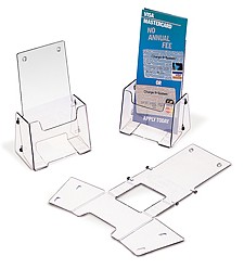 Blue Ship Flat Fold Up Countertop or Wallmount Brochure Literature Holder Model VFH4-BL