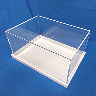 WB1014WB-W White Acrylic Display Case with White Plexi Base