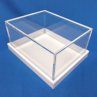 WB68WB-W White Acrylic Display Case with White Plexi Base