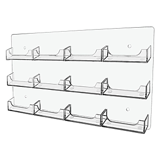 WH12xBC Clear Acrylic Wallmount 12 Space Gift Card or Business Card Holders