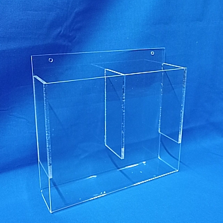 Clear Acrylic 2 Pocket Wallmount Literature Holder model WH2x4 For Tri-Fold Brochures or Pamphlets