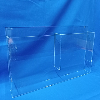 Clear Acrylic 2 Pocket Wallmount Literature Holder model WH2x8 For Catalogs, Brochures or Pamphlets