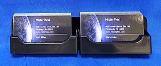 2 Pocket Black Acrylic Business Card or Gift Card Holder For Mounting to the Wall