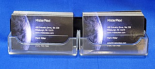 2 Pocket Clear Acrylic Business Card or Gift Card Holder For Mounting to the Wall