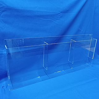 Clear Acrylic 3 Pocket Wallmount Literature Holder model WH3x8 For Catalogs, Brochures or Pamphlets