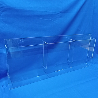 Clear Acrylic 3 Pocket Wallmount Literature Holder model WH3x4 For Tri-Fold Brochures or Pamphlets