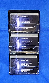 3 Pocket Clear Acrylic Business Card or Gift Card Holder For Mounting to the Wall