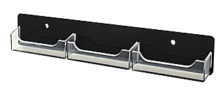3 Pocket Black Acrylic Business Card or Gift Card Holder For Mounting to the Wall