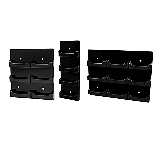 Black Acrylic Wallmount Multiple Pocket Business Card Holders