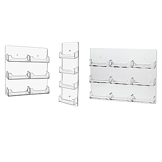 Clear Acrylic Wallmount Multiple Pocket Business Card Holders