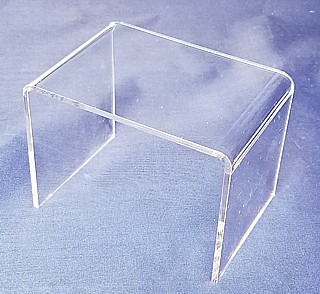 Clear Acrylic Wide Rectangular U Riser in Plexi or Lucite