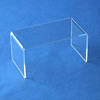 Clear Acrylic Wide Rectangular U Riser in Plexi or Lucite