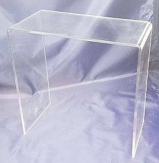 Clear Thick Acrylic Wide Rectangular U Riser in Plexi or Lucite