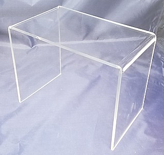 Clear Thick Acrylic Wide Rectangular U Riser in Plexi or Lucite