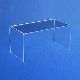 Clear Thick Acrylic Wide Rectangular U Riser in Plexi or Lucite