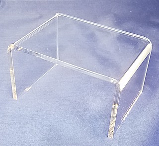 Clear Thick Acrylic Wide Rectangular U Riser in Plexi or Lucite