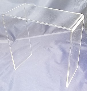 Clear Thick Acrylic Wide Rectangular U Riser in Plexi or Lucite