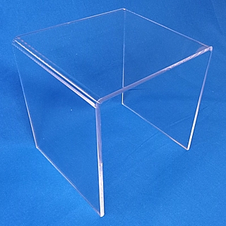 Clear Thick Acrylic Wide Rectangular U Riser in Plexi or Lucite