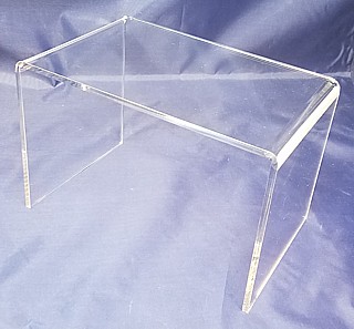 Clear Thick Acrylic Wide Rectangular U Riser in Plexi or Lucite