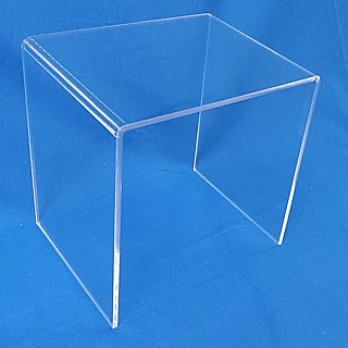 Clear Thick Acrylic Wide Rectangular U Riser in Plexi or Lucite