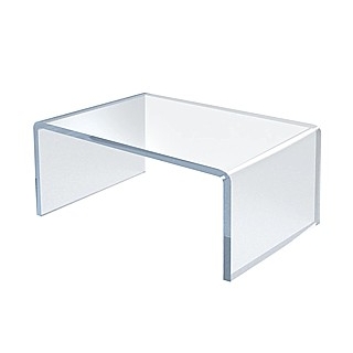 Clear Acrylic Wide Rectangular U Riser in Plexi or Lucite