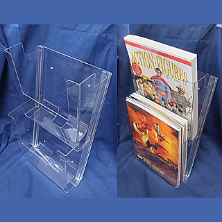 Clear Acrylic 2 Pocket Wallmountable Magazine Holder