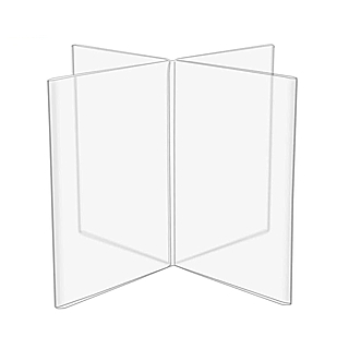X Style 8 Panel Photo Display Frames in Acrylic, Plexiglas, Plexiglass, Lucite, Plastic